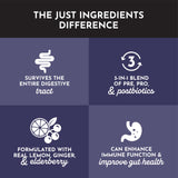 JUST INGREDIENTS mezcla en agua, uso diario sencillo.