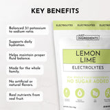 JUST INGREDIENTS Lemon Lime Electrolytes mezcla para hidratación fácil de disolver