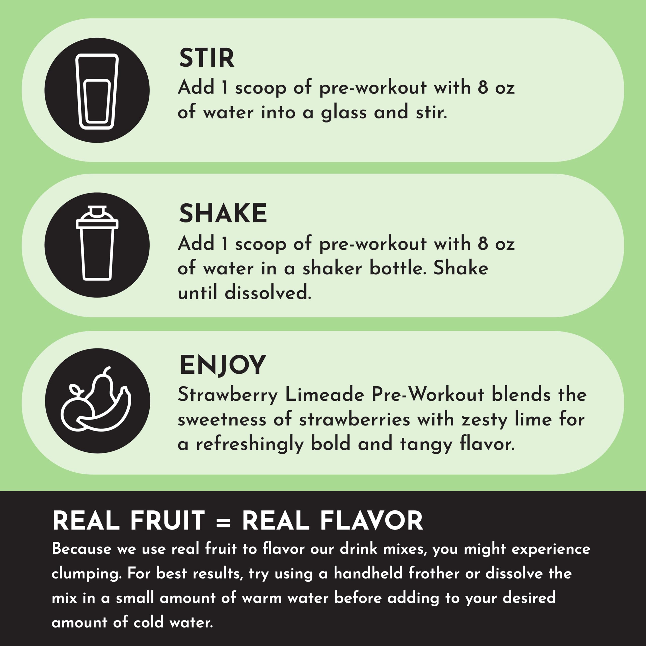 JUST INGREDIENTS Pre-entrenamiento etiqueta limpia sin azúcares añadidos