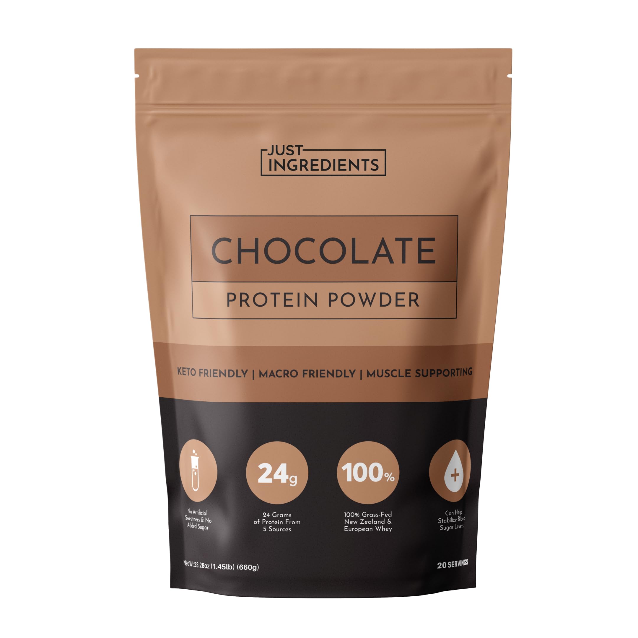 JUST INGREDIENTS proteína chocolate polvo frente: sabor intenso y versatilidad