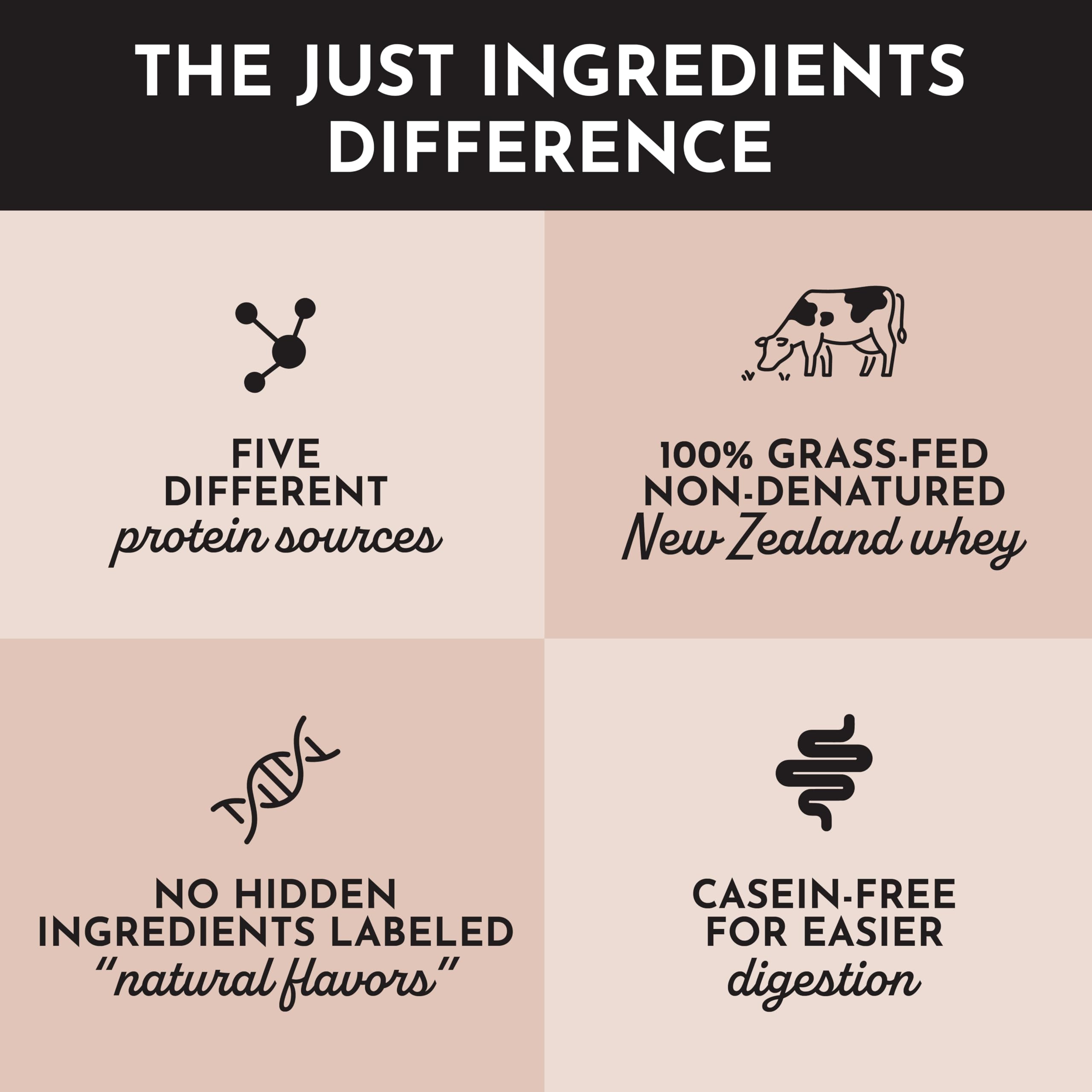 Just Ingredients Proteína chocolate opción sin gluten ni soja.