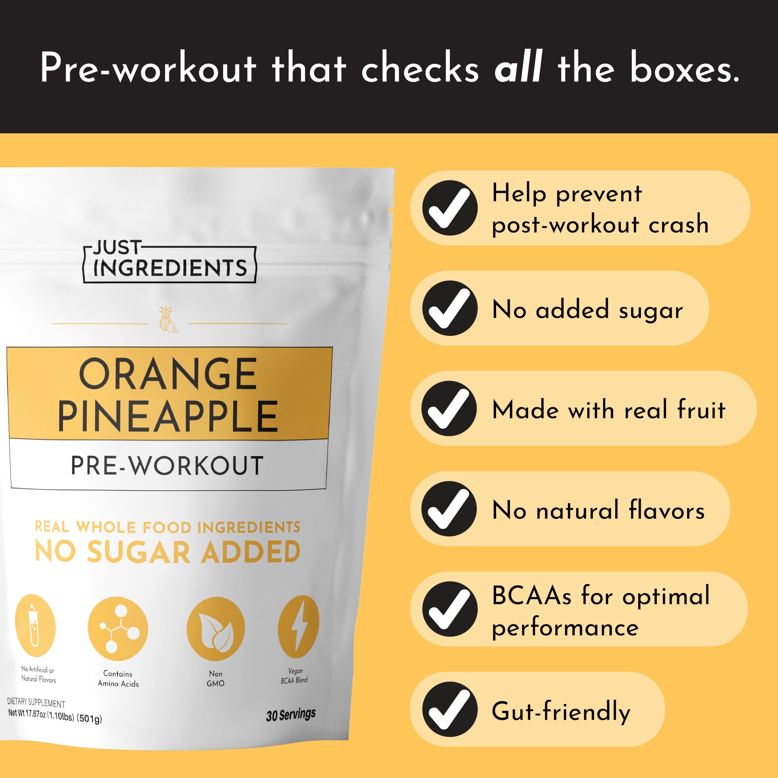 JUST INGREDIENTS Pre-Entrenamiento: rendimiento con beta alanina y citrulina.