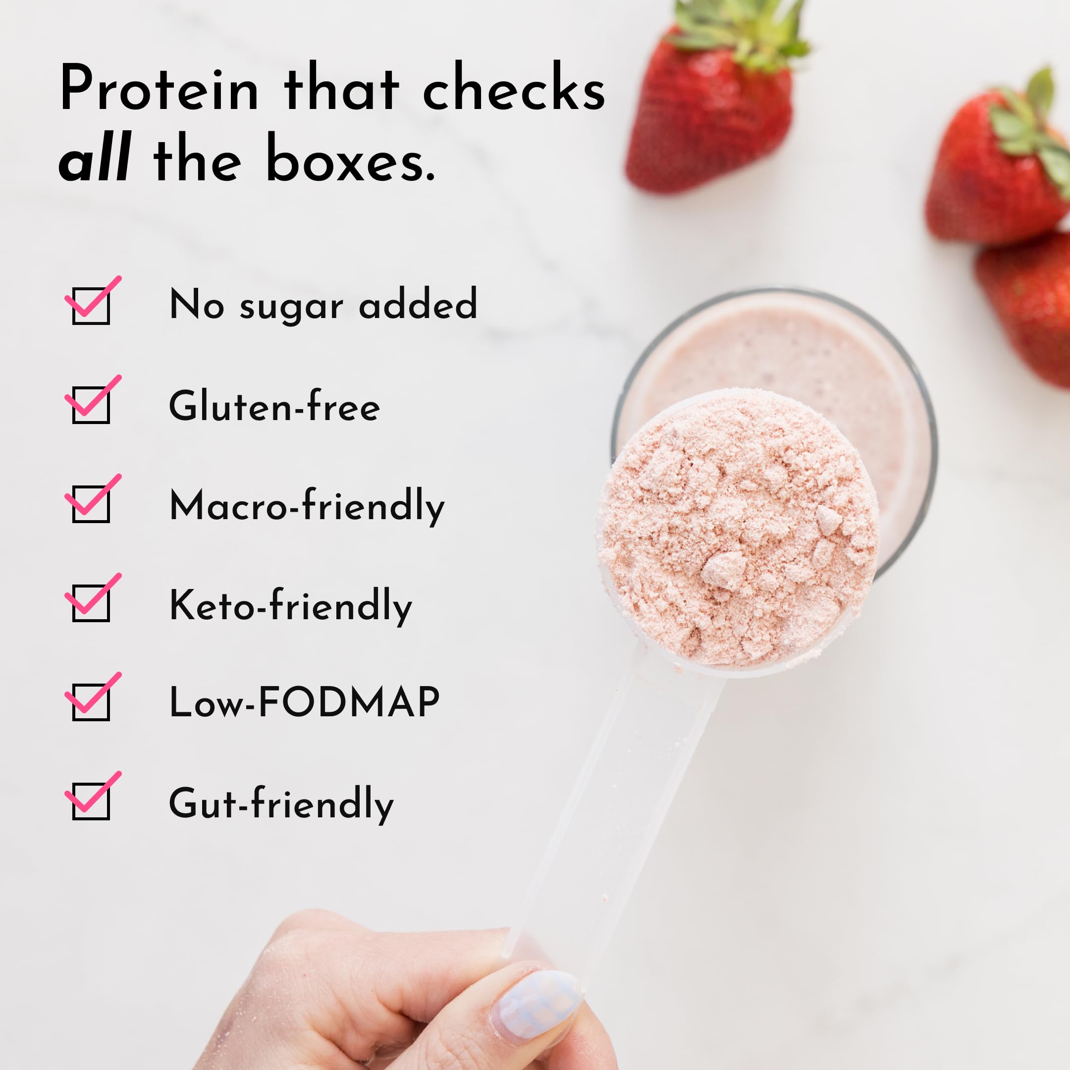 Sabor fresa real de JUST INGREDIENTS para smoothies