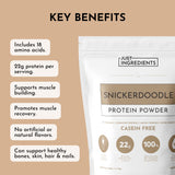 JUST INGREDIENTS Snickerdoodle, taza vertiendo, ideal para batidos proteicos rápidos