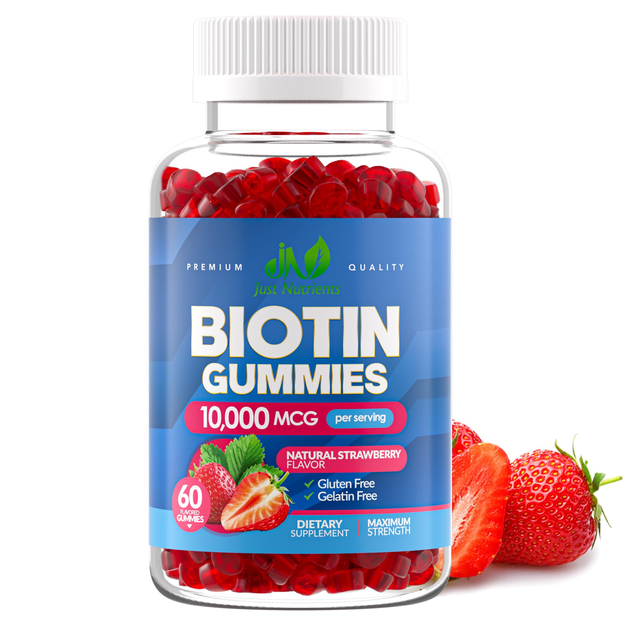 Just Nutrients Biotina 10000mcg gominolas, cabello más fuerte con uso diario