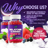 Just Nutrients Melatonina gominolas close-up sabor mezcla mora para dormir