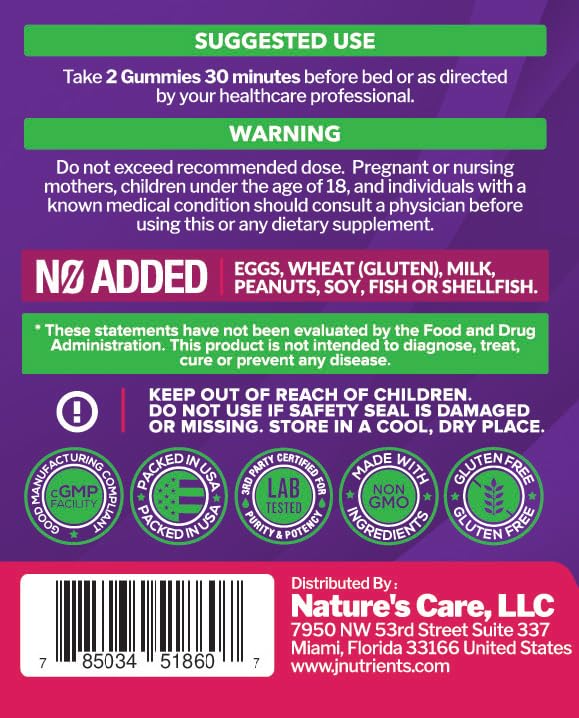 Just Nutrients Melatonina gominolas toma diaria fácil