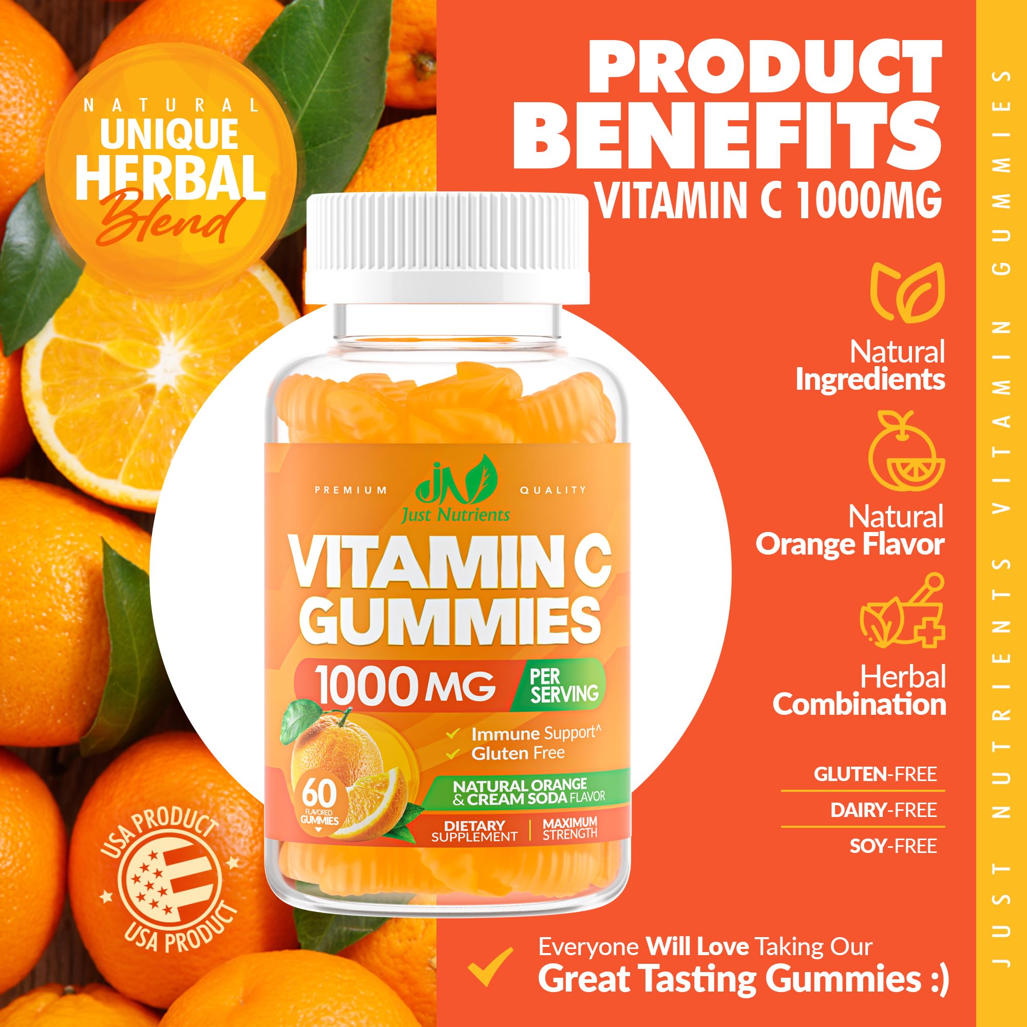 Just Nutrients mezcla herbal antioxidante para reforzar defensas naturales.