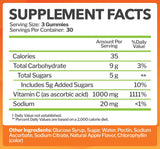 Just Nutrients Vitamina C 1000 mg gomitas sin gluten y sin OGM.