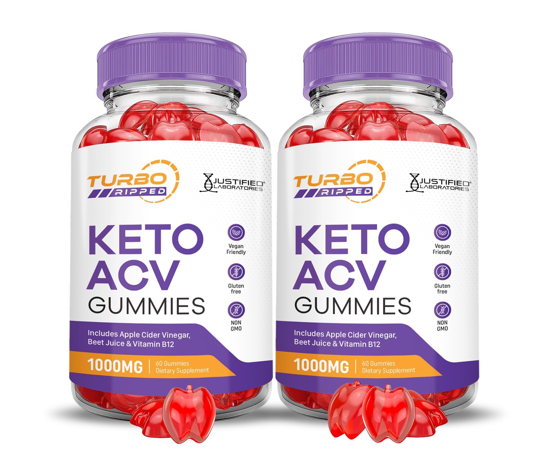 Justified Laboratories Turbo Ripped Keto ACV envase visible, práctico para iniciar tu rutina.