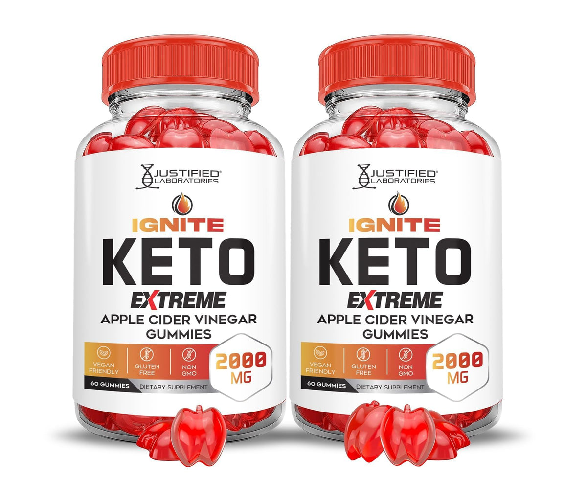 Justified Laboratories Ignite Keto gomitas con ACV para empezar el día.