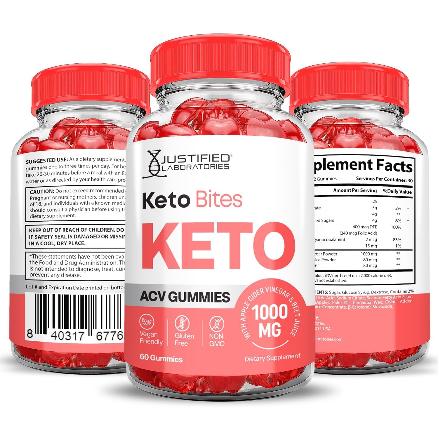 Justified Laboratories Keto Bites ACV Gummies, instalaciones certificadas para control de calidad.