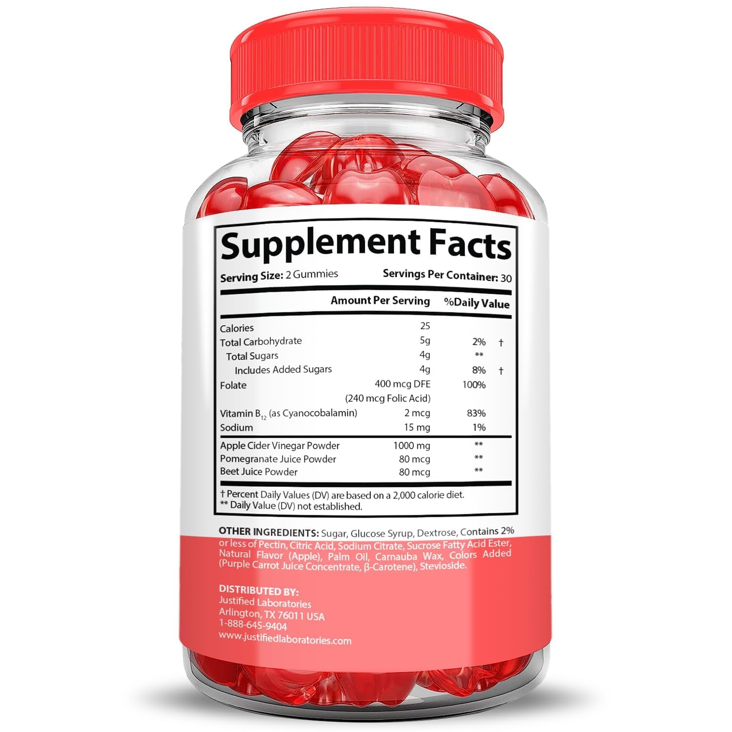 Justified Laboratories Keto Bites ACV Gummies, gominolas en la mano con sabor agradable.