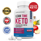 Justified Laboratories Lean Time Keto, etiqueta del envase, diseño claro para uso diario.