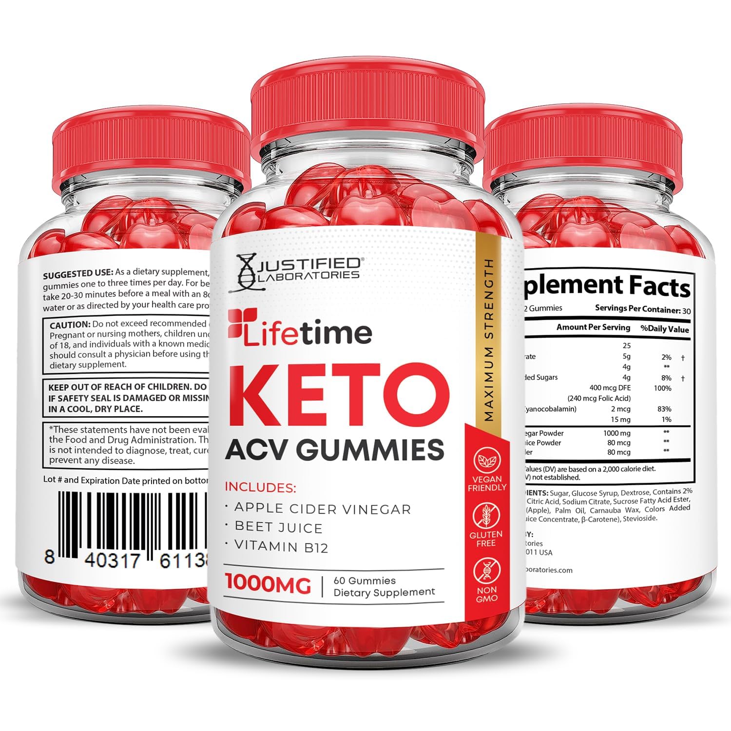 Calidad y seguridad en cada lote de Justified Laboratories Lifetime Keto ACV Gummies.