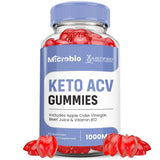 Justified Laboratories Microbio Keto ACV Gummies, botella de 60 gomitas, opción vegana y sin gluten.