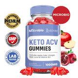 Justified Laboratories Microbio Keto ACV Gummies, con jugo de granada y remolacha en polvo, B12.