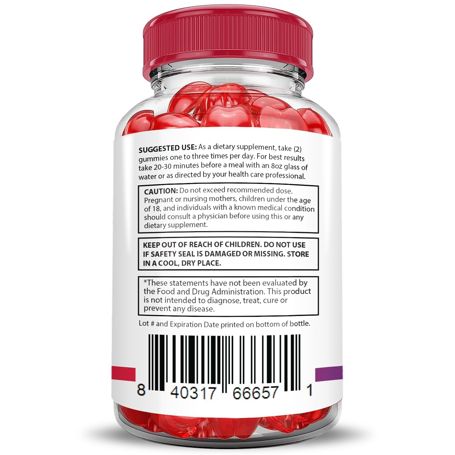 Justified Laboratories Premier Keto ACV Gummies, etiqueta de seguridad y calidad del producto