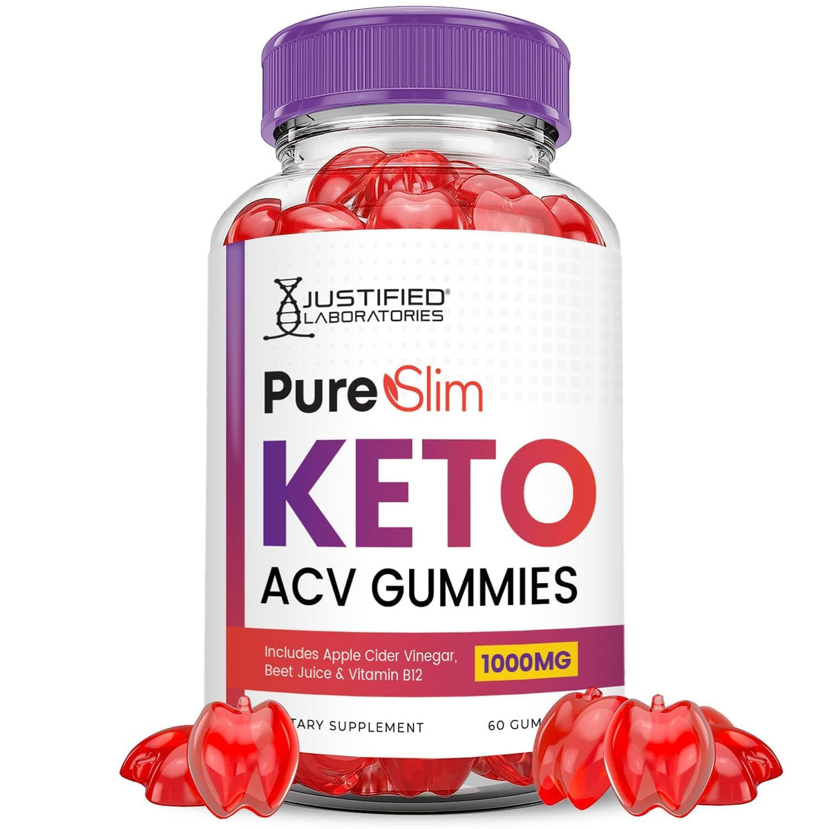 Justified Laboratories gomitas ACV Keto, empaque práctico para la rutina diaria