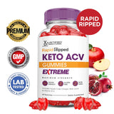 Justified Laboratories Rapid Ripped cetogenicas ACV gomitas, uso diario, aporte sabor y nutrientes.