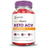 Justified Laboratories Rapid Ripped Keto ACV Gummies aptas para veganos y sin OGM.