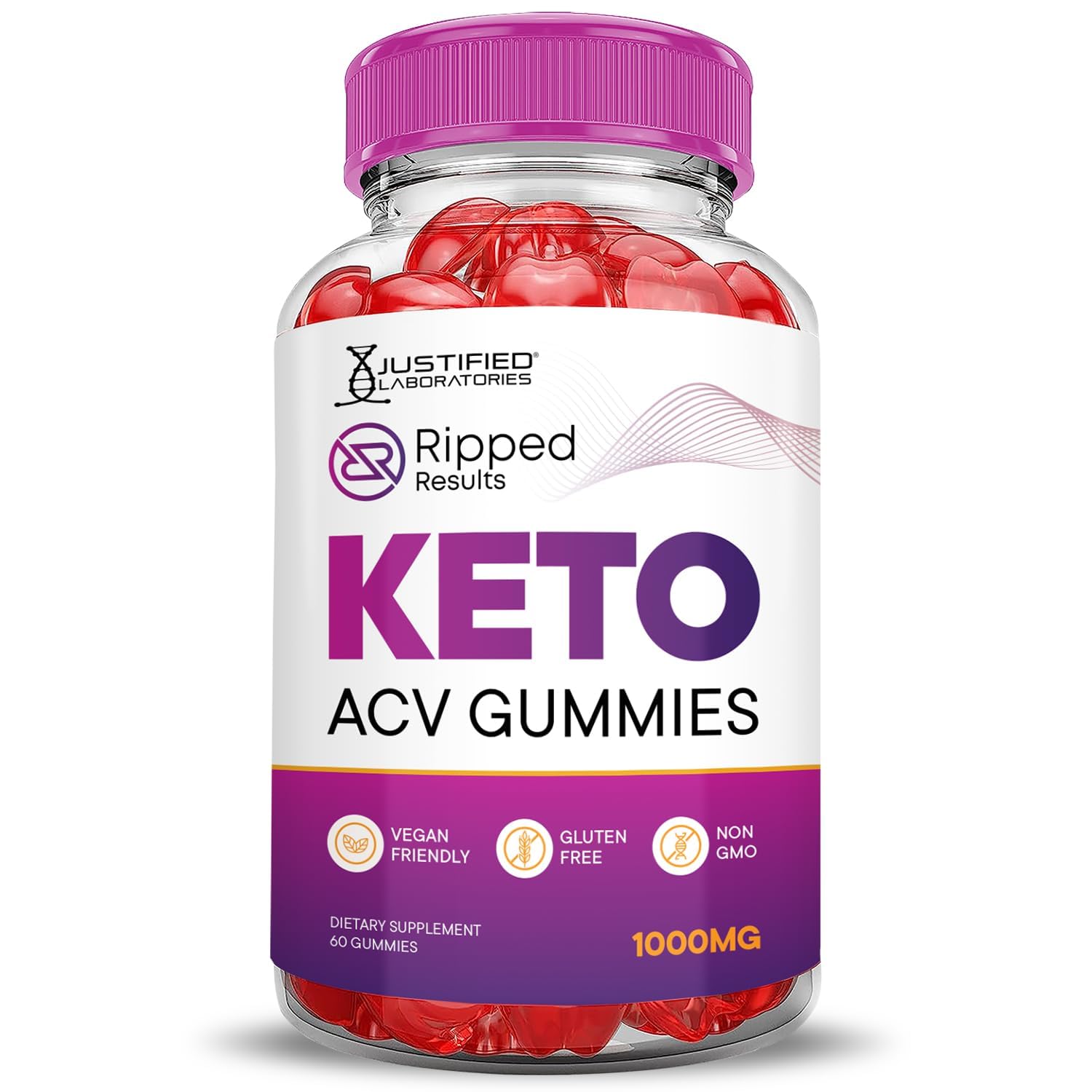 Justified Laboratories Ripped Results Keto ACV Gummies ingesta rápida tras la comida.
