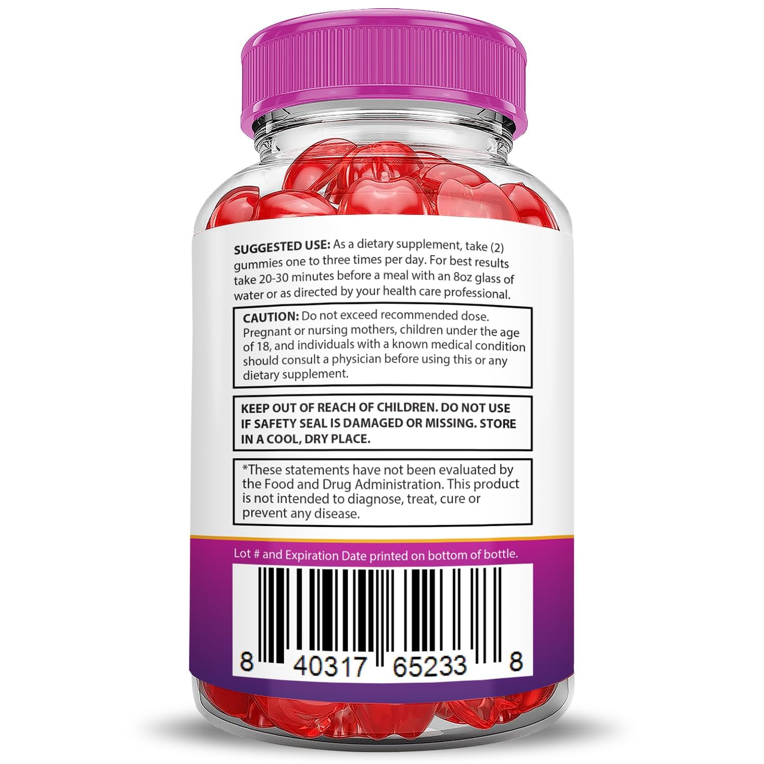 Justified Laboratories Ripped Results Keto ACV Gummies etiqueta con B12 y mezcla potente.