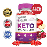 Justified Laboratories Ripped Results Keto ACV Gummies primer plano gomitas sabor agradable.