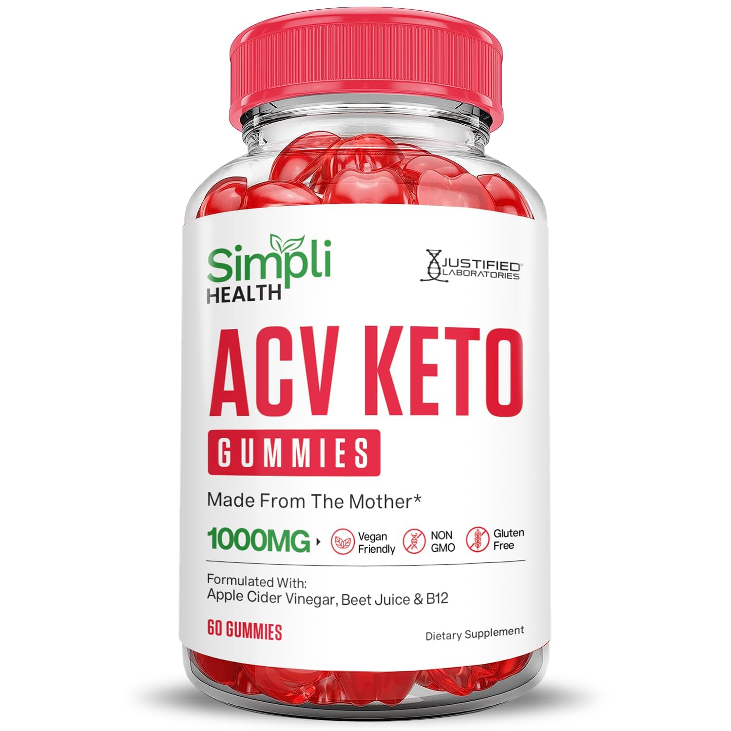 Justified Laboratories Simpli Health Keto ACV Gomitas sabor delicioso y experiencia agradable en cada bocado.