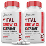 Justified Laboratories Vital Grow XL Extreme, botella para uso diario y vitalidad sostenida.