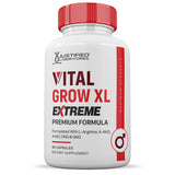 Justified Laboratories Vital Grow XL Extreme cápsulas en fila inspiran uso diario sencillo.