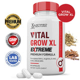 Justified Laboratories Vital Grow XL Extreme frasco visible sugiere una rutina diaria estable.