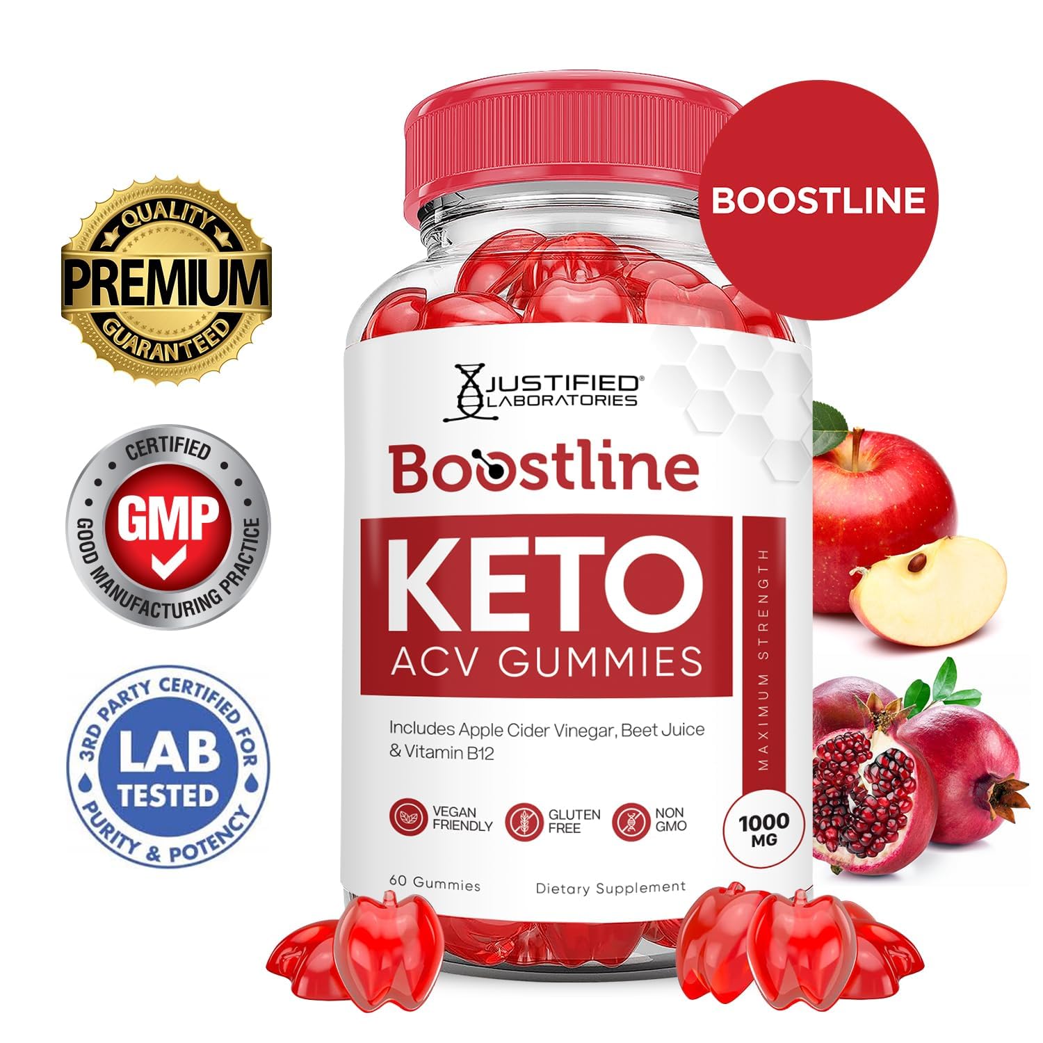 Justified Laboratories Boostline ACV gomas textura pectina para masticar con suavidad