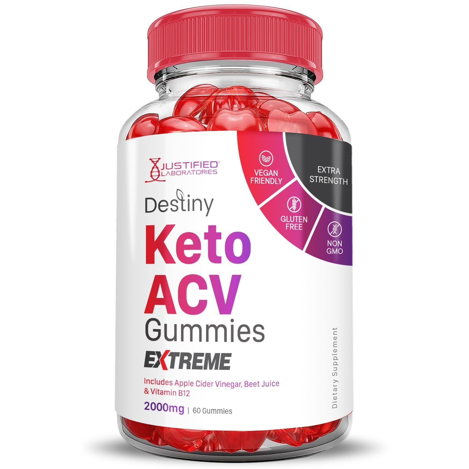 Justified Laboratories Destiny Keto ACV Gummies en escena de consumo diario, práctico para tu rutina
