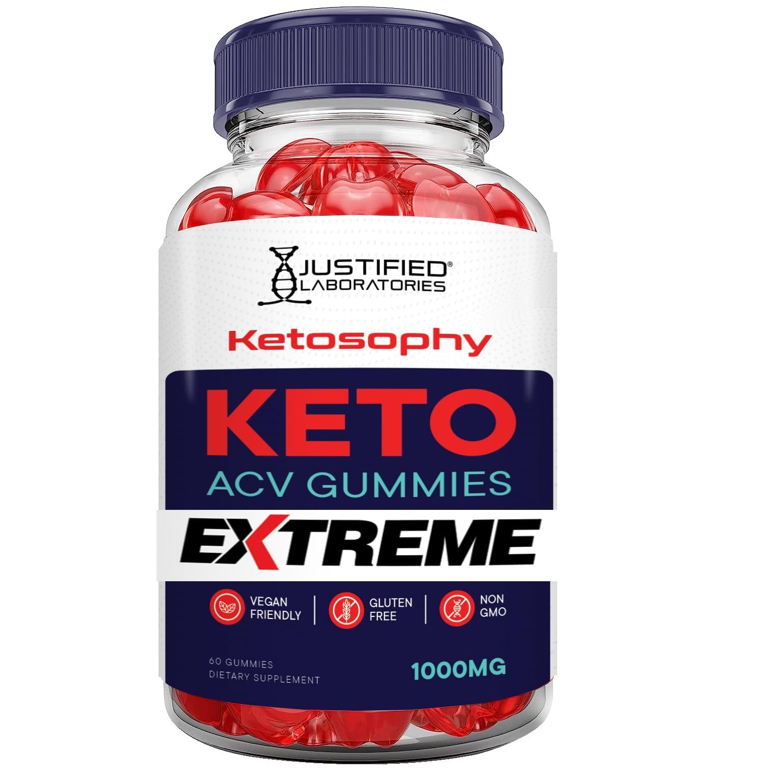 Justified Laboratories Ketosophy Gomitas Cetogenicas: presentación en frasco para uso compartido