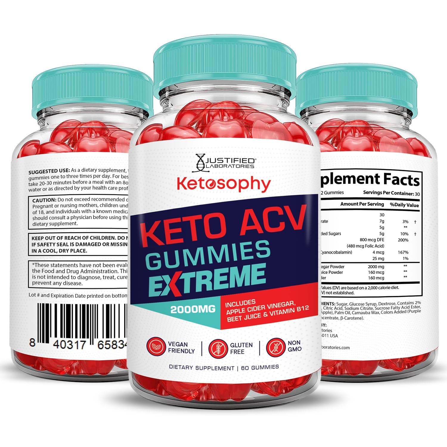 Justified Laboratories Ketosophy Gomitas Cetogenicas: uso diario recomendado para ingesta conveniente