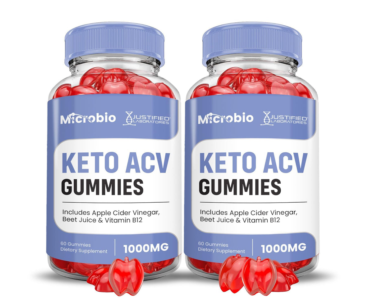 Justified Laboratories Microbio Keto ACV Gummies botella: consumo diario práctico y sabroso.