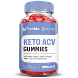 Justified Laboratories Microbio Keto ACV Gummies color frutal para un snack delicioso.