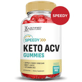Justified Laboratories Speedy Keto ACV Gummies, textura gomosa en primer plano para saborear.