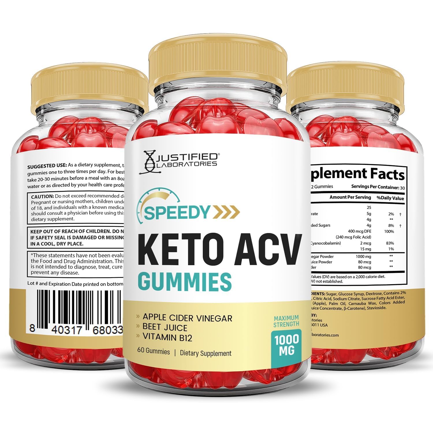 Justified Laboratories Speedy Keto ACV Gummies, escena diaria para snack conveniente.