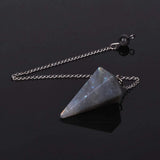 Justinstones Labradorita pendulo en estuche de calidad para transporte seguro.