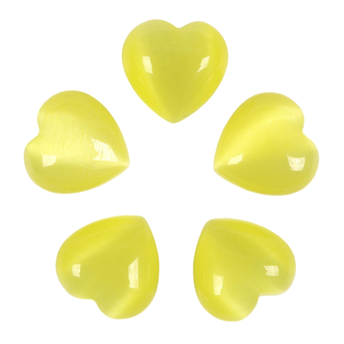 Justinstones ojo de gato amarillo, corazón de piedra curativa para equilibrio emocional