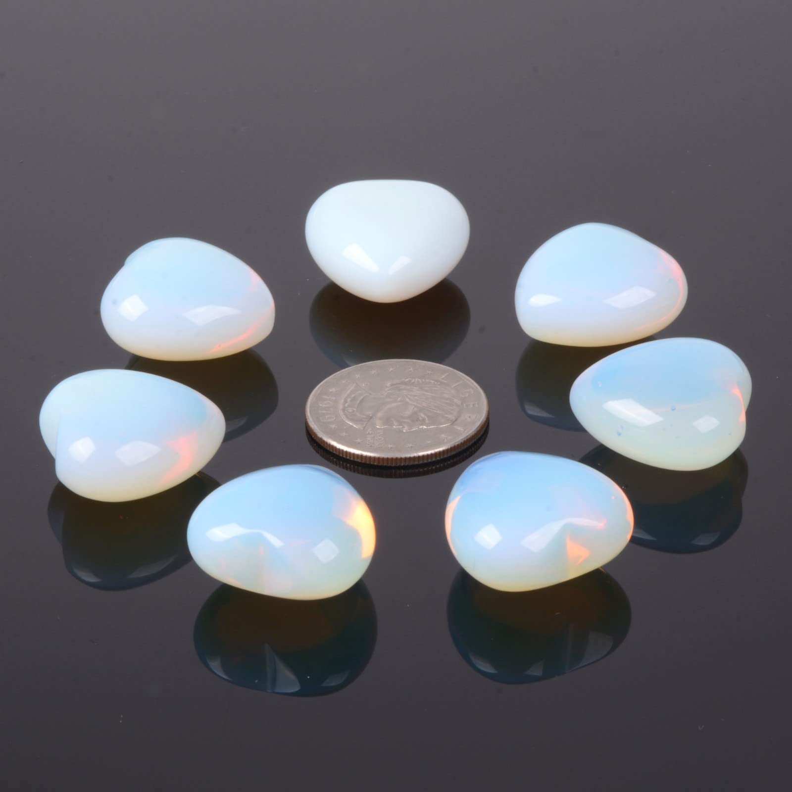Justinstones Opalite Corazón en estuche de regalo de hierro elegante