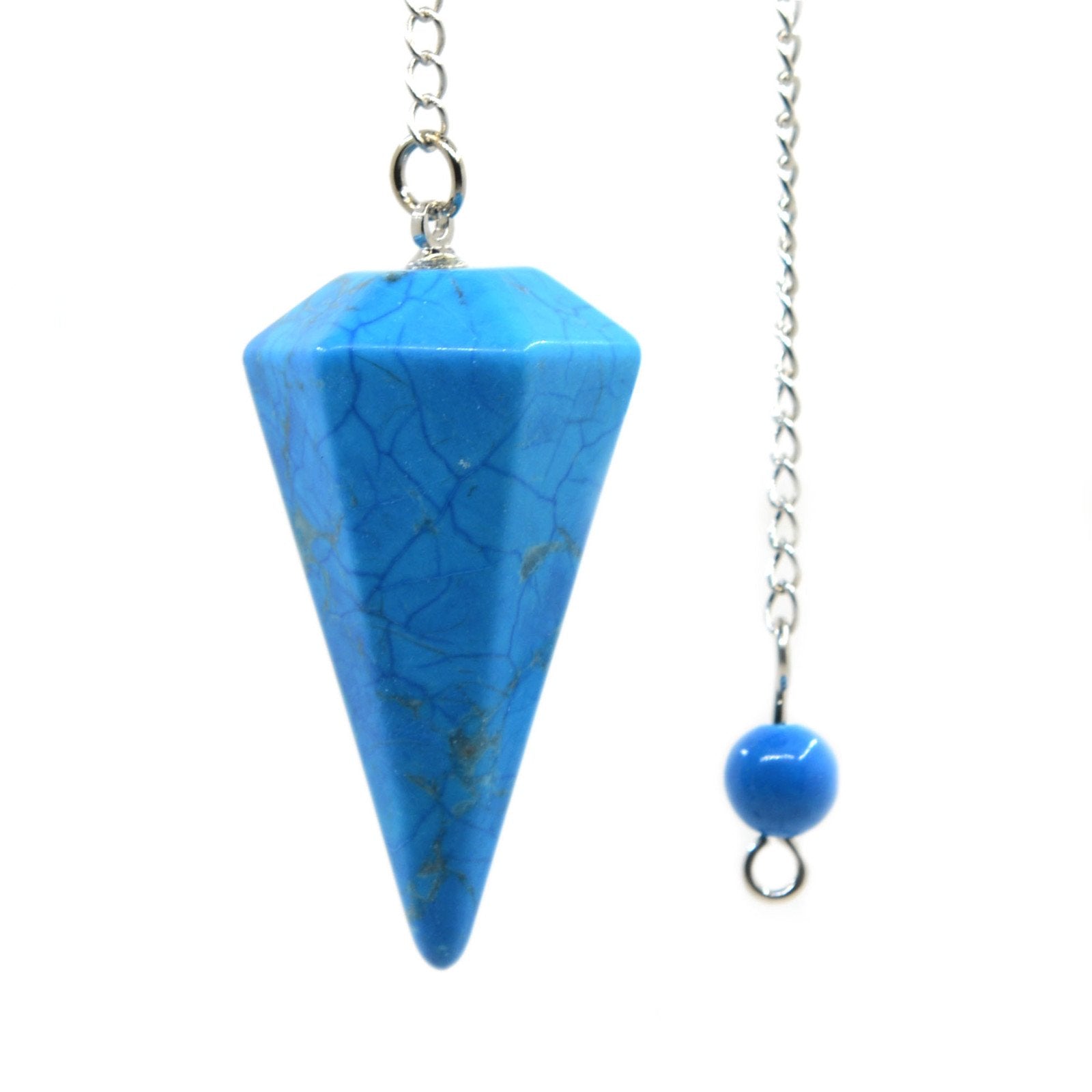 Justinstones pendulo hexagonal turquesa howlite para meditacion y equilibrio.