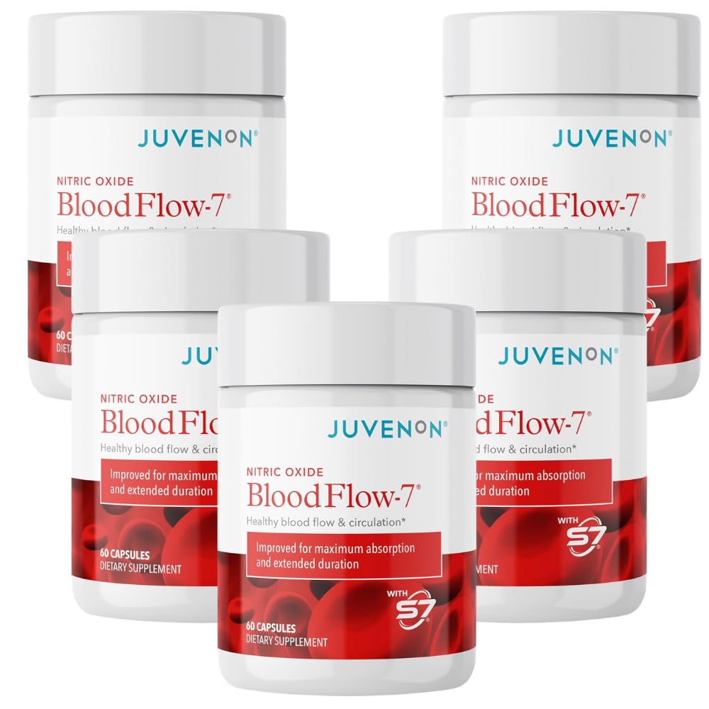 Juvenon BloodFlow-7: botella que apoya la circulación y la energía diaria.