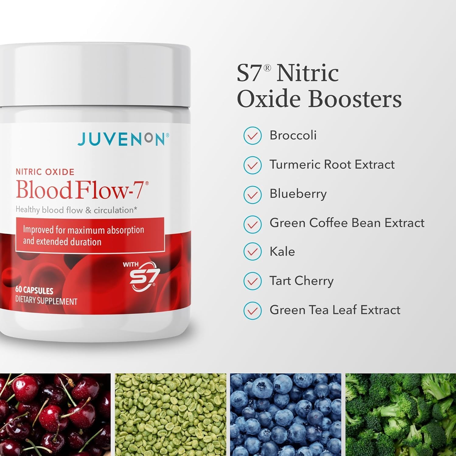 Juvenon BloodFlow-7: enfoque natural para claridad mental y rendimiento.