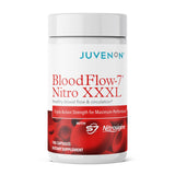 Juvenon BloodFlow-7 XXXL: botella en mesa con posible impulso de energía para entrenos