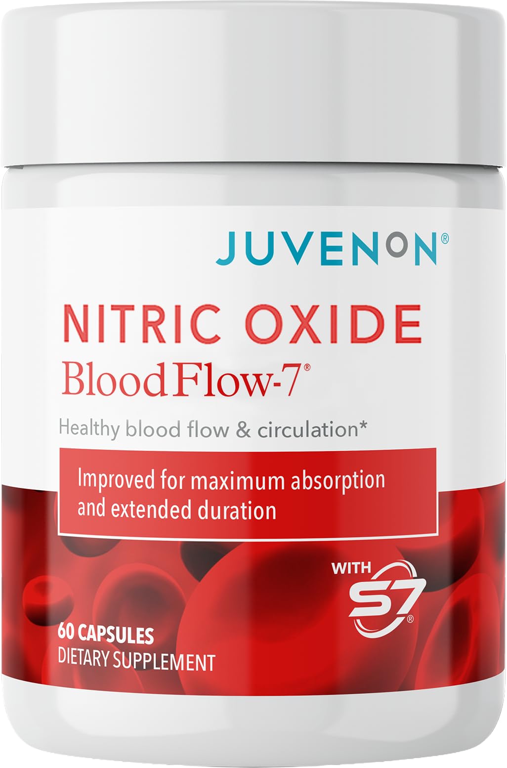 Cápsulas de Juvenon BloodFlow-7 para energía diaria y flujo sanguíneo