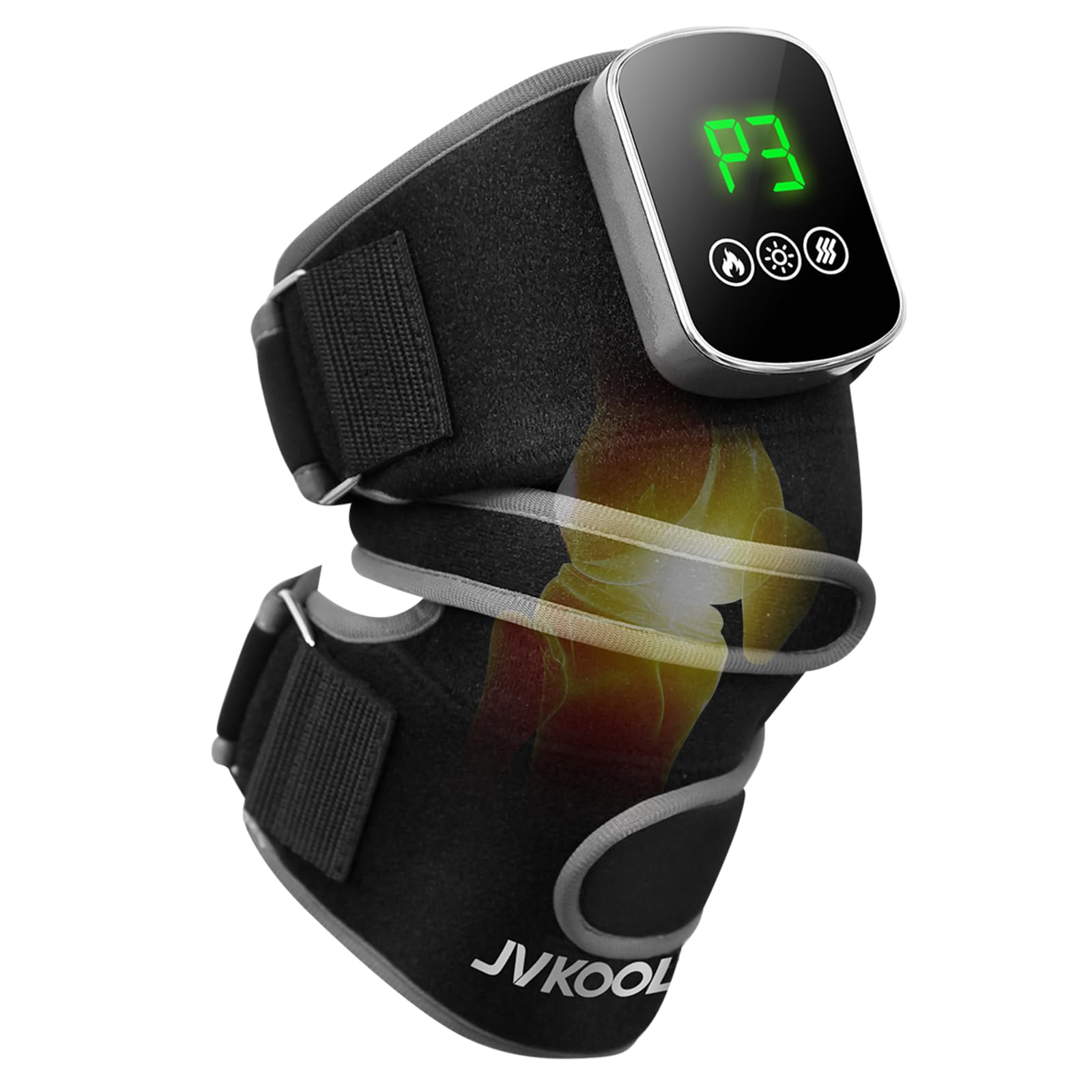 JVKOOL masajeadora de rodilla con luz roja y calor para relajación.