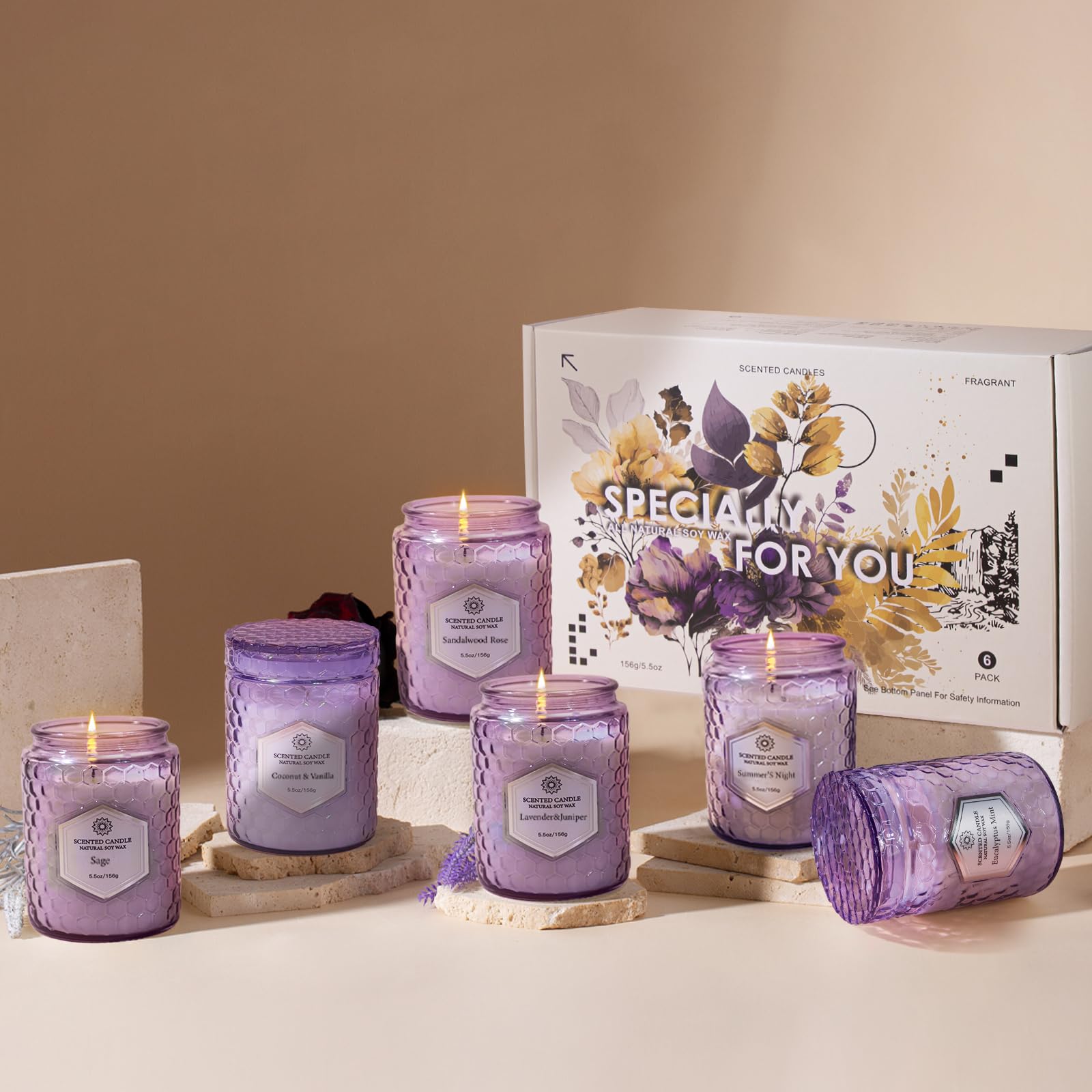 JXDLSQ vela con detalle de embalaje regalo para decorar y perfumar espacios